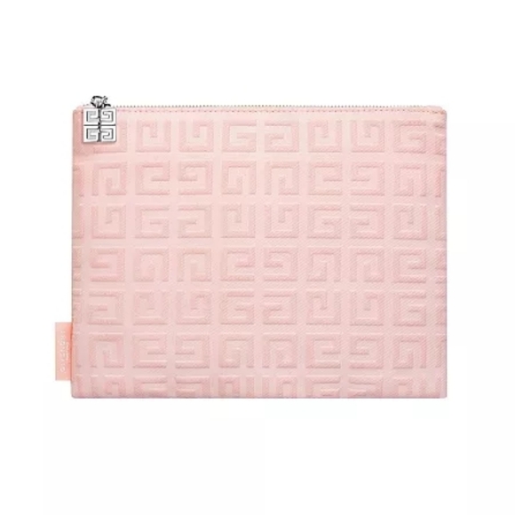 Givenchy Handbags - New Blush Pink Luxe Designer Givenchy Beauty Pink Embossed Makeup Travel Pouch